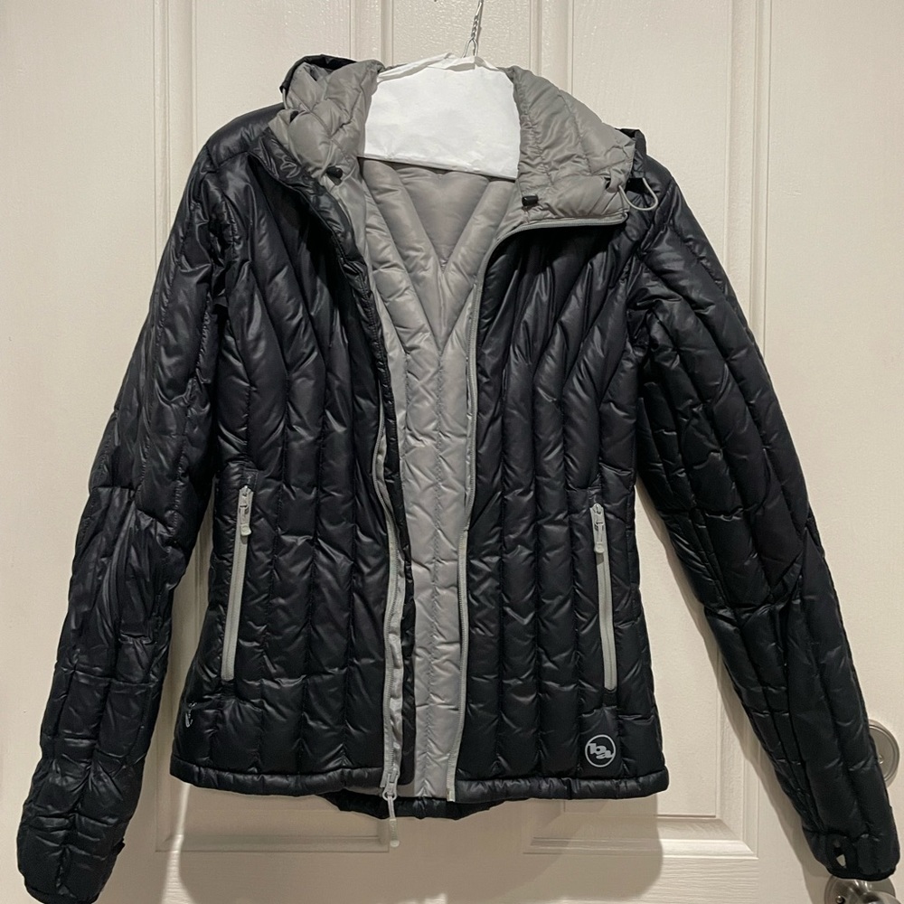 Bad Agnes down filled jacket, small, black/gray